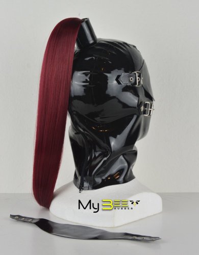 Rizzo bondage hood with hair